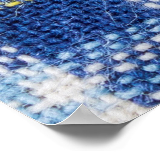 Blaue und gelbe Tartan oder karierter Hintergrund  Poster (Ecke)