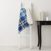 Blaue und gelbe Tartan oder karierter Hintergrund Sherpadecke (Beispiel)