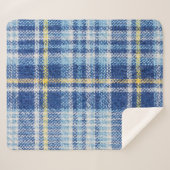 Blaue und gelbe Tartan oder karierter Hintergrund  Sherpadecke (Vorderseite (Horizontal))