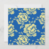 Blaue und gelbe Torfkörbe - französische Landdekor Einladung (Rückseite)