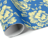 Blaue und gelbe Torfkörbe - französische Landdekor Geschenkpapier (Rolleneckpunkt)