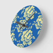 Blaue und gelbe Torfkörbe - französische Landdekor Runde Wanduhr (Winkel)