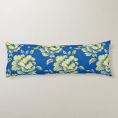 Blaue und gelbe Torfkörbe - französische Landdekor Seitenschläferkissen (Rückseite)