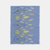 Blaue und gelbe Traumfänger Fleecedecke (Vorderseite)