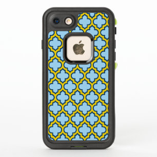 Blaue und gelbe Trellis, Gitter, Quatrefolie