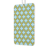 Blaue und gelbe Trellis, Gitter, Quatrefolie Autolufterfrischer (Links)