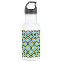Blaue und gelbe Trellis, Gitter, Quatrefolie
