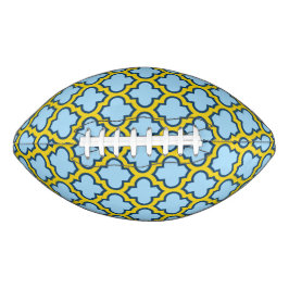 Blaue und gelbe Trellis, Gitter, Quatrefolie Football