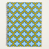 Blaue und gelbe Trellis, Gitter, Quatrefolie Planer (Vorderseite)