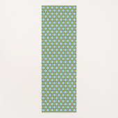 Blaue und gelbe Trellis, Gitter, Quatrefolie Yogamatte (Vorderseite)