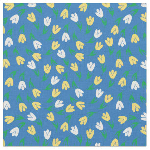 Blaue und gelbe Tulpenmuster - Sammlung Stoff