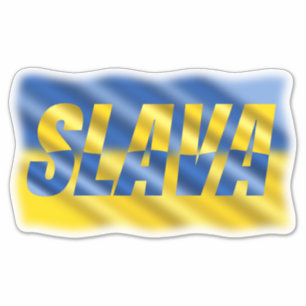 Blaue und Gelbe Ukraine inspirieren zum Frieden im Aufkleber