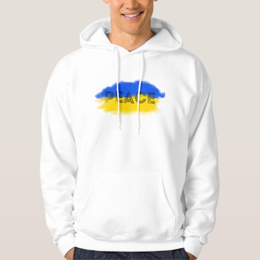 Blaue und Gelbe Ukraine Inspiriert Frieden ohne Kr Hoodie (Vorderseite)