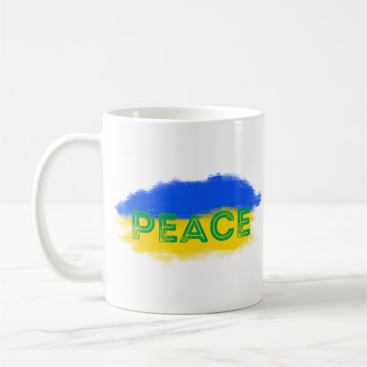 Blaue und Gelbe Ukraine Inspiriert Frieden ohne Kr Kaffeetasse (Links)