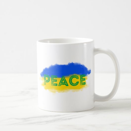 Blaue und Gelbe Ukraine Inspiriert Frieden ohne Kr Kaffeetasse (Rechts)