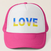 Blaue und Gelbe Ukraine Inspiriert Frieden ohne Kr Truckerkappe (Vorderseite)