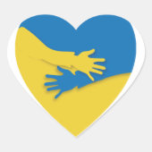 Blaue und gelbe ukrainische Flagge Herz-Aufkleber (Vorderseite)