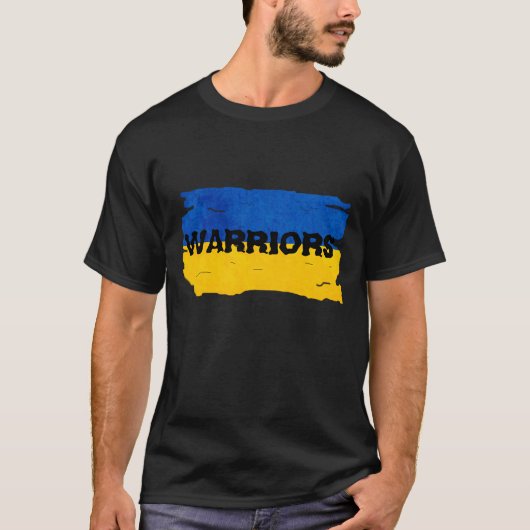 Blaue und gelbe ukrainische Flagge T-Shirt (Vorderseite)