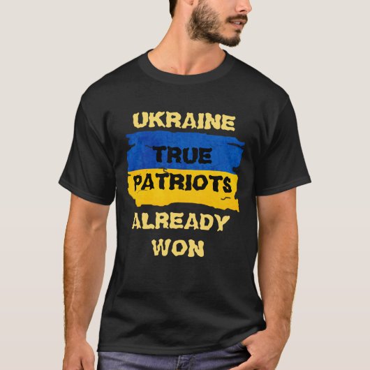 Blaue und gelbe ukrainische Flagge T-Shirt (Vorderseite)