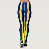 Blaue und gelbe vertikale Streifen Leggings (Rückseite)