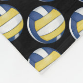 Blaue und gelbe Volleyball-Muster Fleecedecke (Ecke)