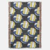 Blaue und gelbe Volleyballmuster Decke (Vorderseite Vertikal)