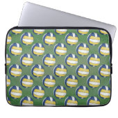 Blaue und gelbe Volleyballmuster Laptopschutzhülle (Vorderseite)