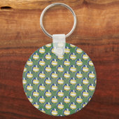 Blaue und gelbe Volleyballmuster Schlüsselanhänger (Vorderseite)