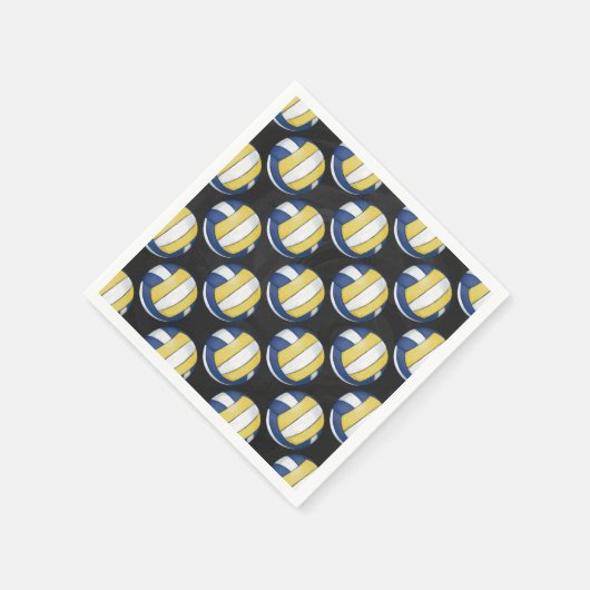 Blaue und gelbe Volleyballmuster Serviette (Ecke)