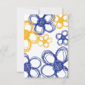 Blaue und gelbe wild lebende Blume Hochzeit-RSVP RSVP Karte (Rückseite)