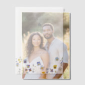 Blaue und gelbe Wildblumen Hochzeit Pergament Einladungen (Versatz (Ehepaar))