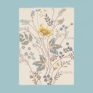 Blaue und gelbe Wildblumen leer  Folieneinladung