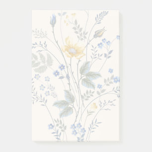 Blaue und gelbe Wildblumen Post-it Klebezettel