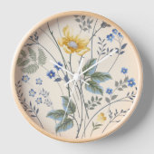 Blaue und gelbe Wildblumen  Uhr (Vorderseite)