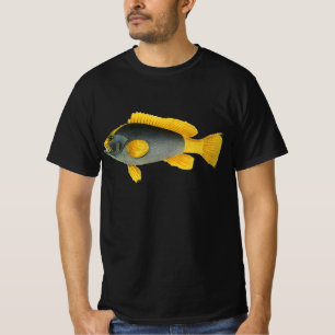 Blaue und gelbe Zackenbarschfische, Vintage Meeres T-Shirt