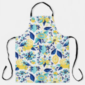 Blaue und gelbe Zitronen Schürze (Vorderseite)