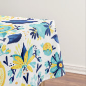 Blaue und gelbe Zitronen und Blume Tischdecke (Beispiel)