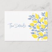 Blaue und gelbe Zitronenweine im Detail Begleitkarte (Vorderseite)