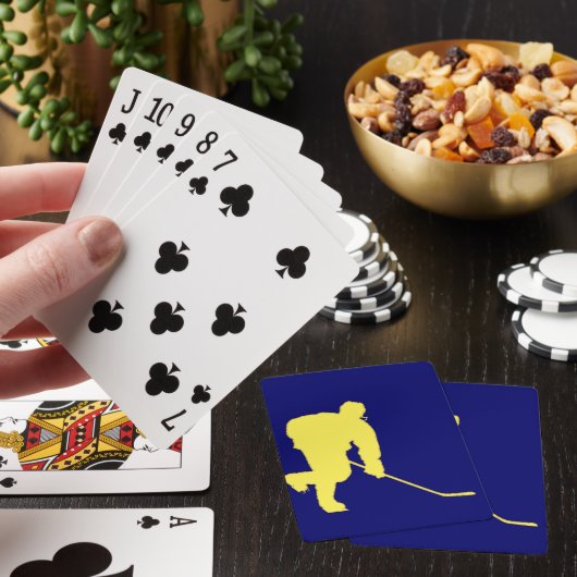 BLAUE UND GOLD HOCKEY PLAYER SPIELKARTEN (In Situ)