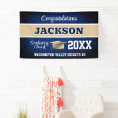 Blaue und goldene Abschlussfeier Banner (Insitu)