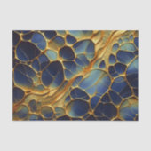 Blaue und goldene Abstrakte künstlerische Bio Stru Seidenpapier (Vorderseite)