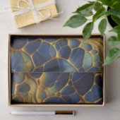 Blaue und goldene Abstrakte künstlerische Bio Stru Seidenpapier (Geschenk)