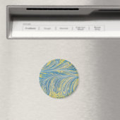 Blaue und goldene abstrakte Welle Magnet (In Situ (Geschirrspüler))