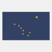 Blaue und goldene Alaska-Flagge Rechteckiger Aufkleber (Vorderseite)