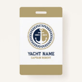 Blaue und goldene Anker für Wasserfahrzeuge Ausweis (Rückseite)