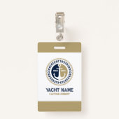 Blaue und goldene Anker für Wasserfahrzeuge Ausweis (Rückseite mit Klammer)