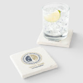 Blaue und goldene Anker für Wasserfahrzeuge Steinuntersetzer (Seitenansicht)