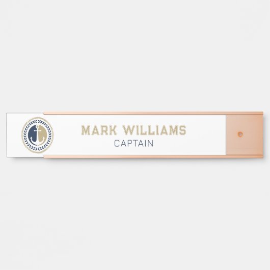 Blaue und goldene Anker für Wasserfahrzeuge Türschild (Vorderseite )