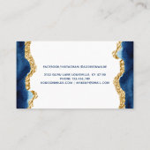 Blaue und goldene Aquarellkarte Terminkarte (Rückseite)