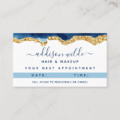 Blaue und goldene Aquarellkarte Terminkarte (Vorderseite)